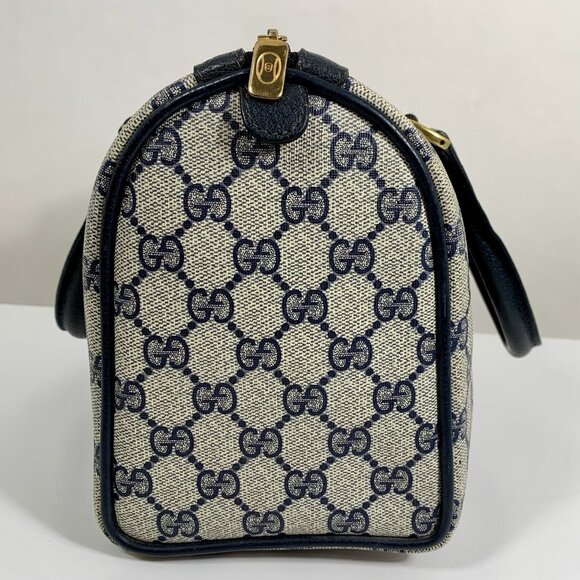 VTG GUCCI Speedy Boston Shoulder Handbag GG Navy Accessory Collection - Picture 14 of 16